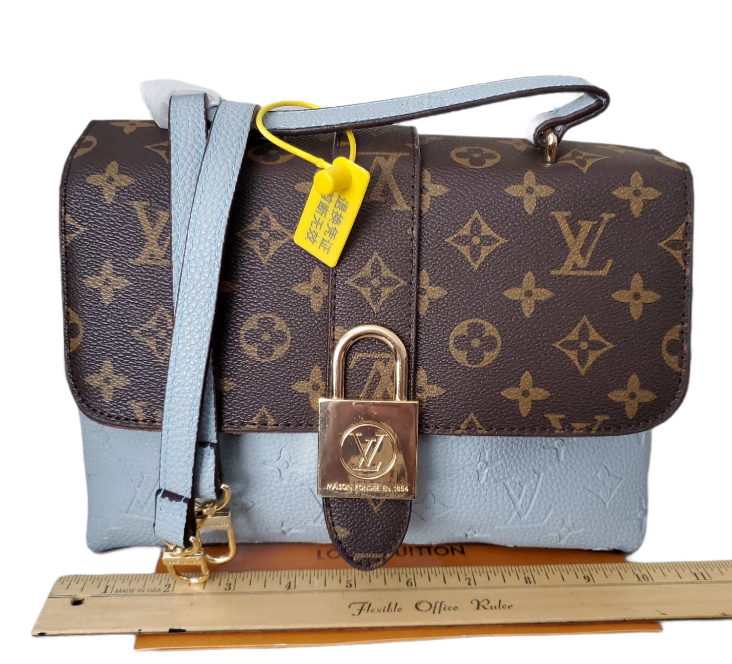 LV Reverse Blue Top Handle Bag