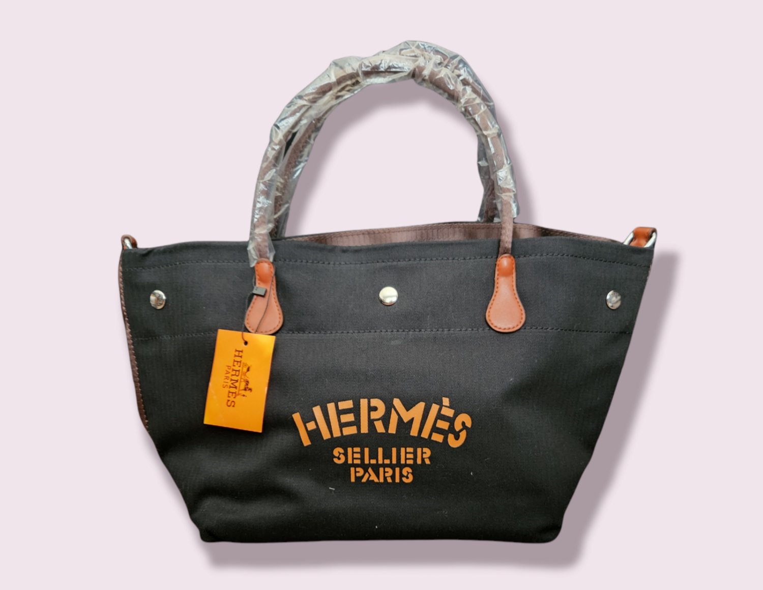 Hermes Tan/Black Bag