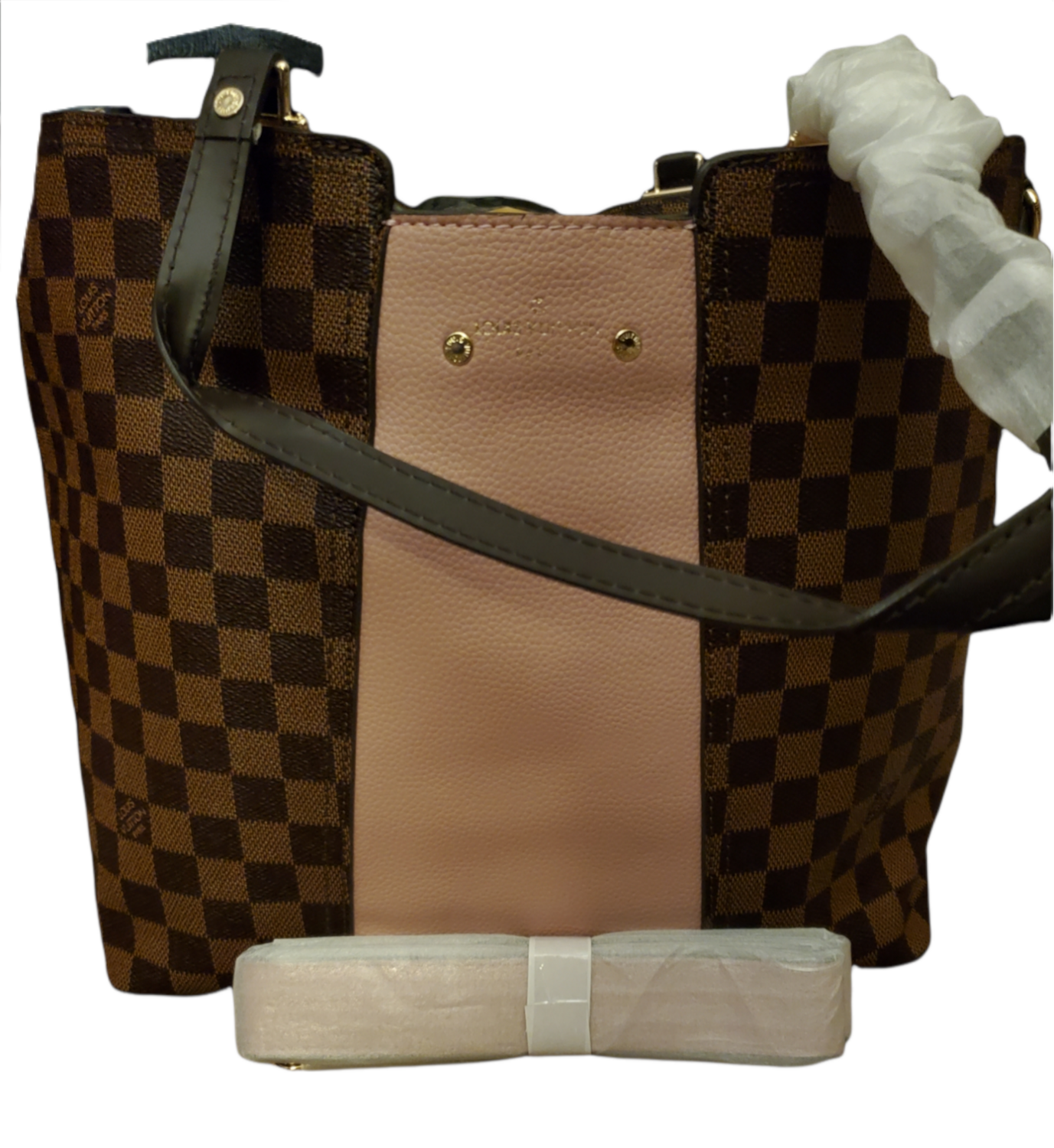LV Brown Checkered with Pink