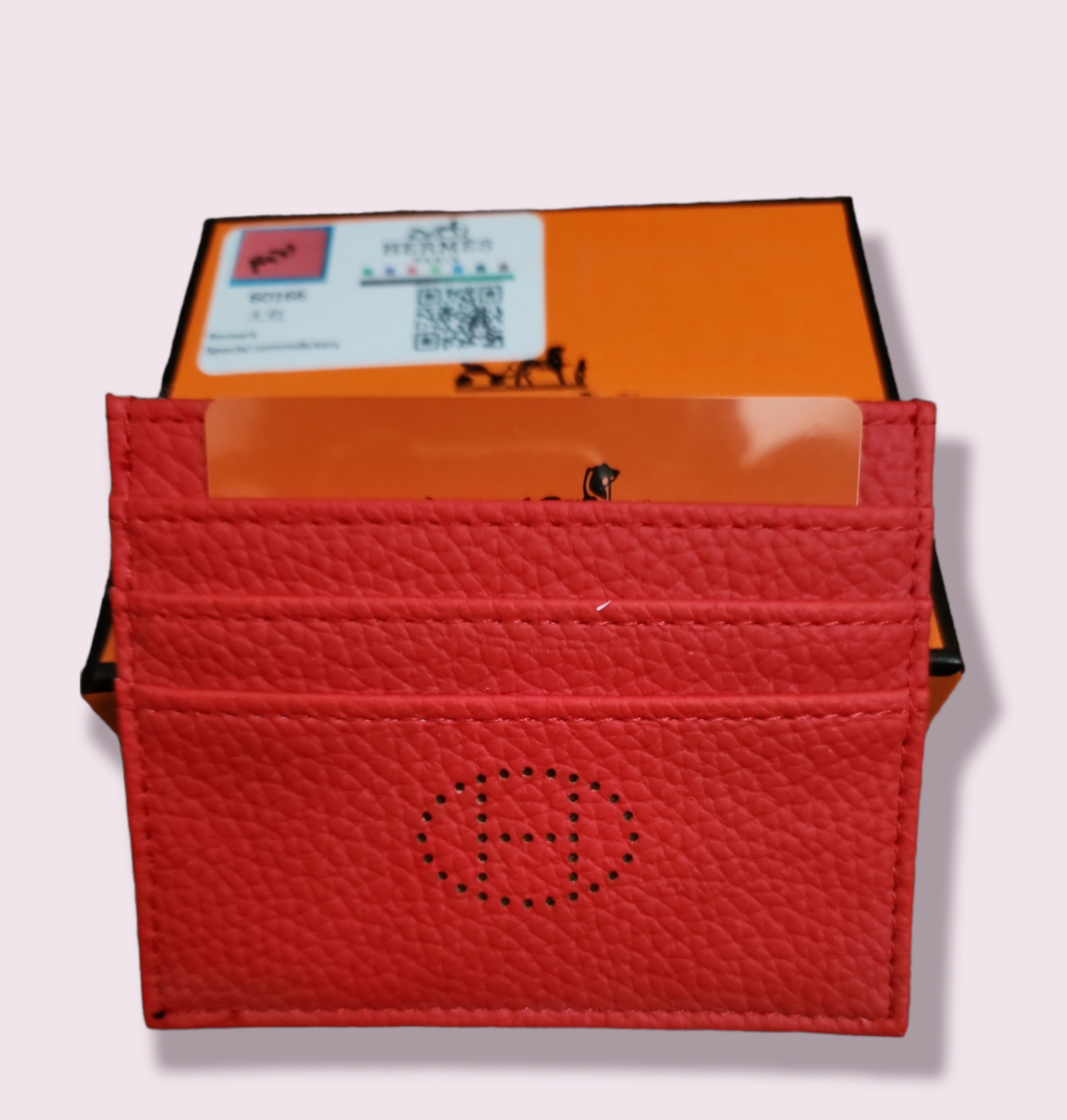 Hermes Red Credit Card Wallet