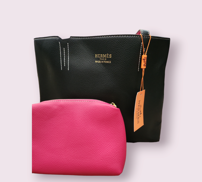 Hermes Reversible Black/Pink Tote
