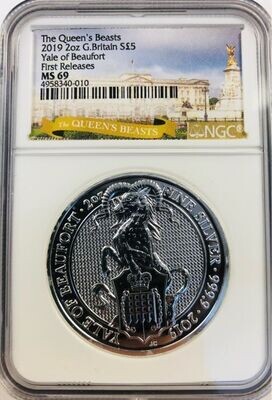 2019 Queens Beast Yale of Beaufort NGC MS69