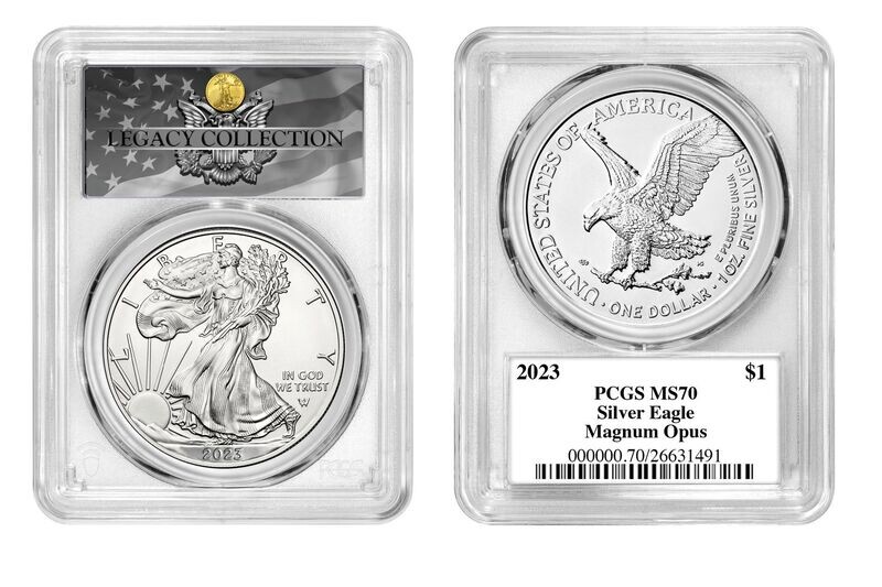 2023 Silver Eagle PCGS MS70 Magnum Opus