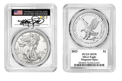 2023 Silver Eagle PCGS MS70 Magnum Opus Thomas Cleveland