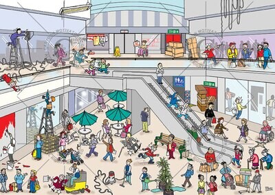 Shopping mall hazard hunter cartoon Shopping mall hazard hunter cartoon