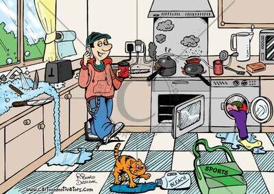 Kitchen-teenager-hazard-spotting