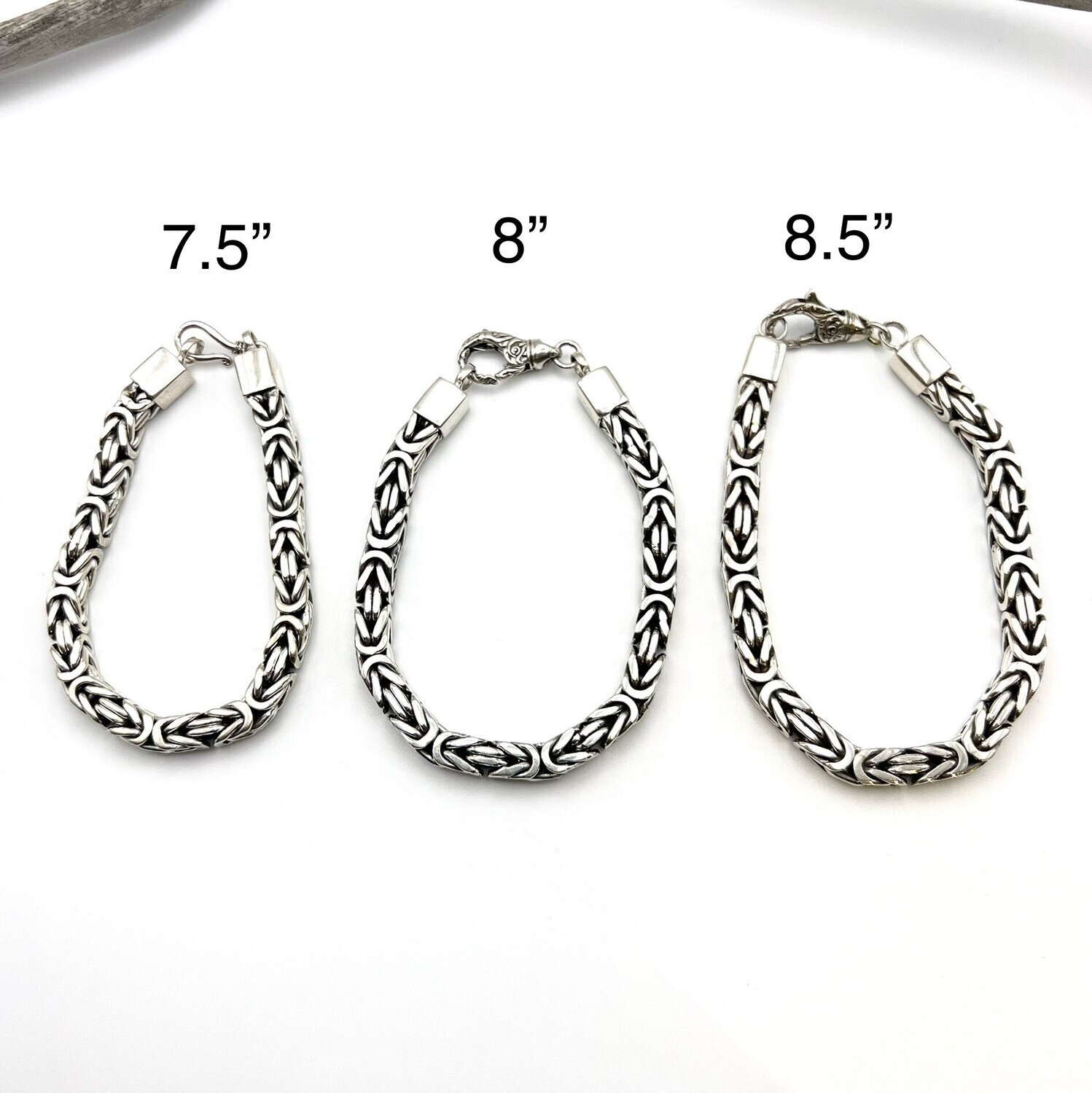 Square Byzantine Sterling Silver Bracelet Square Byzantine Sterling Silver Bracelet
