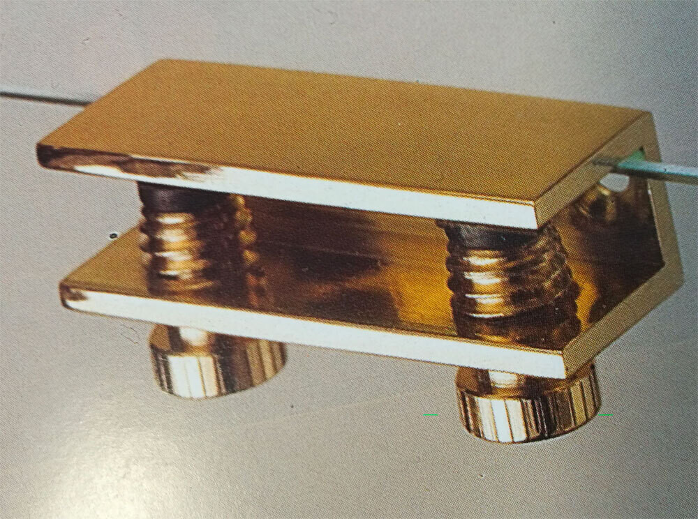 MENSOLINA REGGIVETRO A MORSETTO Ottone lucido - 20 pz