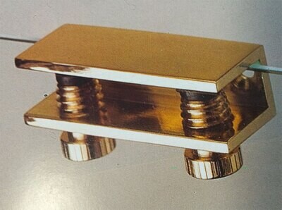 MENSOLINA REGGIVETRO A MORSETTO Ottone lucido - 20 pz