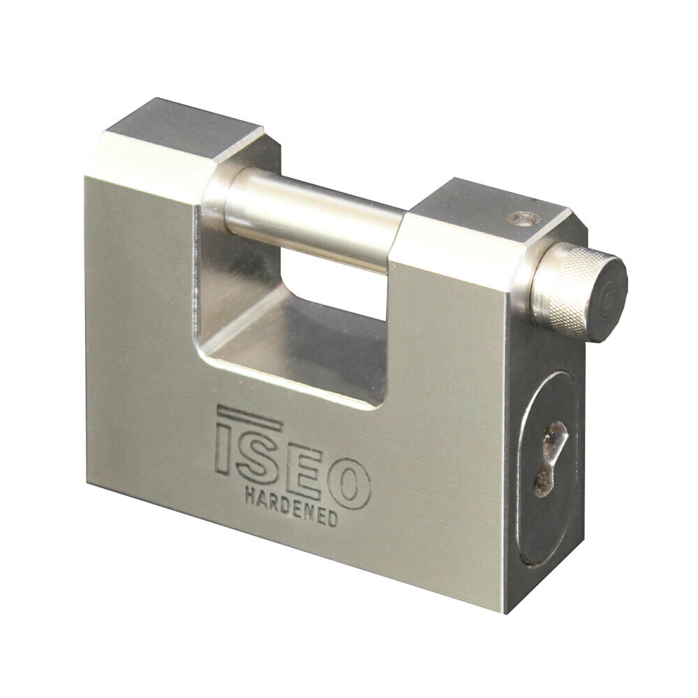 LUCCHETTO RETTANGOLARE PER SERRANDA &#39;CLARUS&#39; ISEO 84 mm
