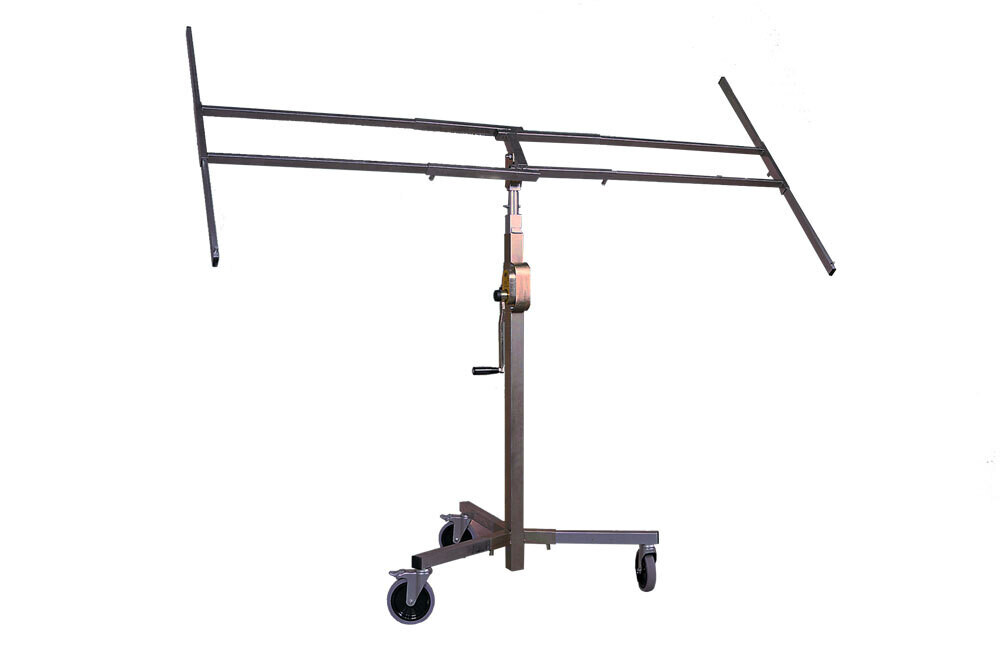 ALZALASTRE TELESCOPICO A CREMAGLIERA CON RUOTE 110x76 cm - 153h
