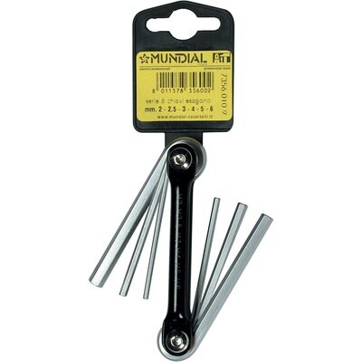 Set chiavi esagonali MUNDIAL 2 - 2,5 - 3 - 4 - 5 - 6 mm