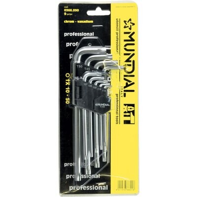 Serie chiavi prolungate torx MUNDIAL 9 pezzi (TX 10 a 50)