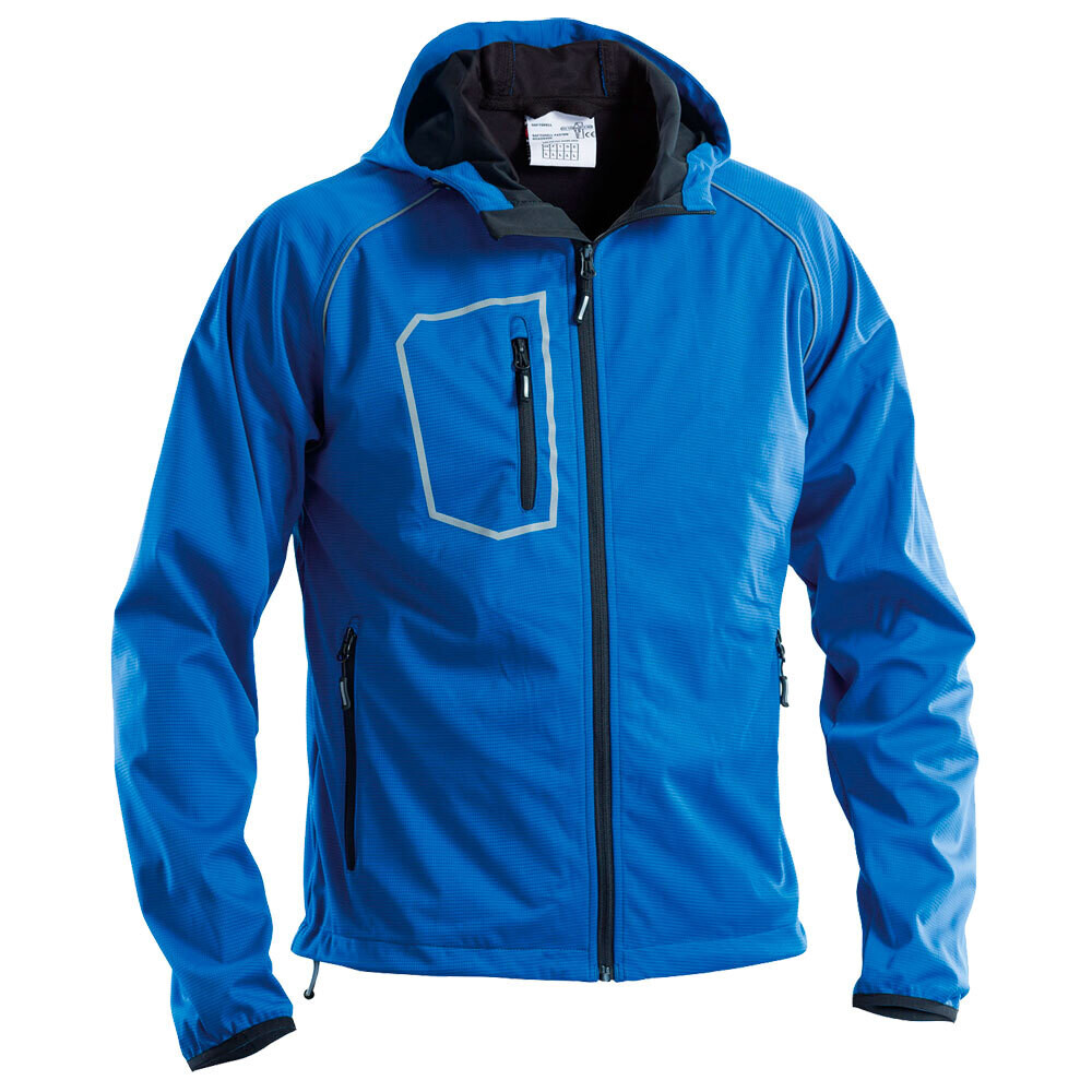 GIUBBINO SOFTSHELL CON CAPPUCCIO &#39;FASTEN&#39; BLU