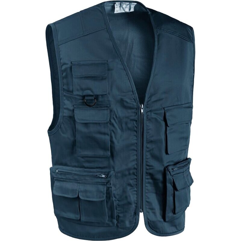 GILET MULTITASCHE &#39;STAR&#39; BLU
