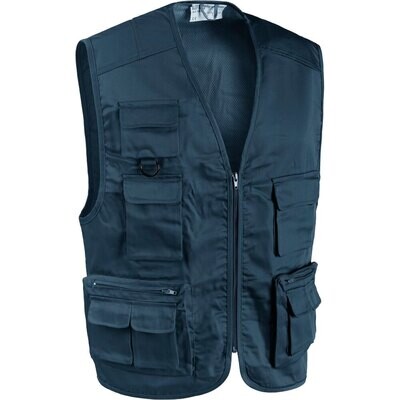 GILET MULTITASCHE &#39;STAR&#39; BLU