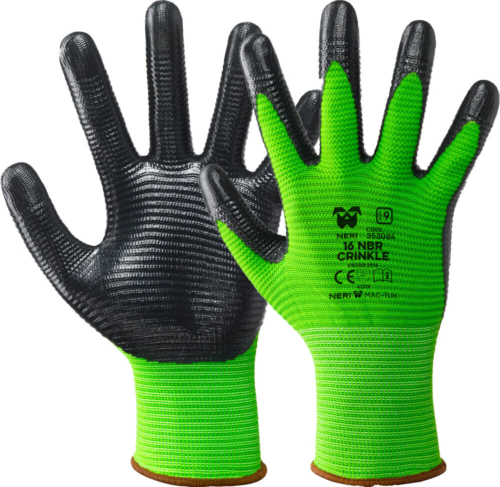 GUANTO PROFESSIONALE &#39;NBR CRINKLE&#39; NERI - 12 paia