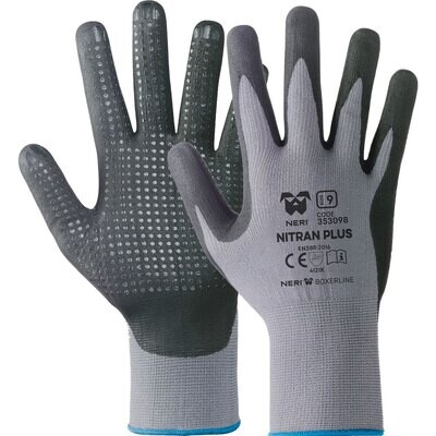 GUANTO PROFESSIONALE PUNTINATO &#39;NITRAL PLUS&#39; NERI - 12 PAIA