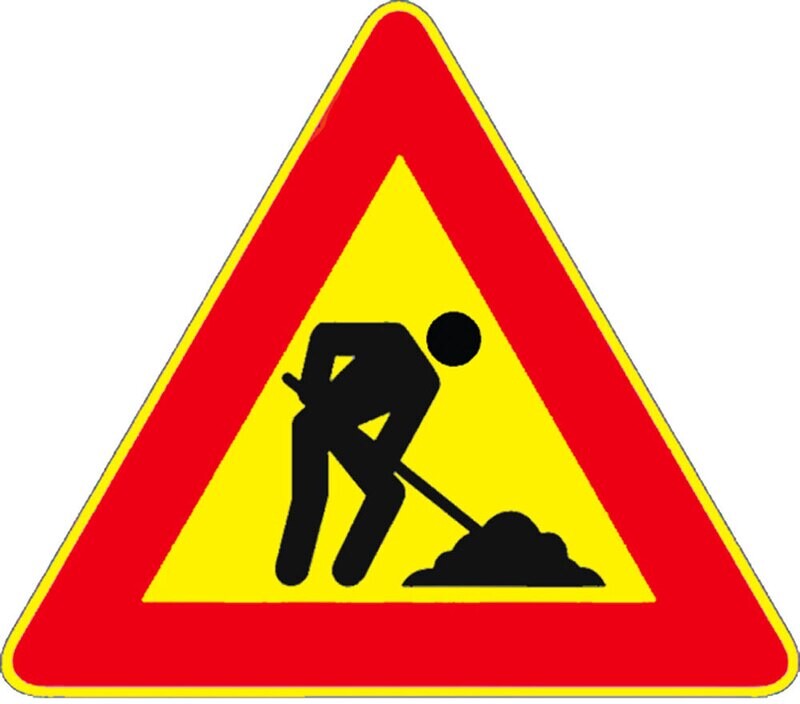 SEGNALE CANTIERE FIG. 383 &#39;LAVORI IN CORSO&#39; 90 cm