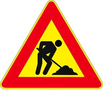 SEGNALE CANTIERE FIG. 383 &#39;LAVORI IN CORSO&#39; 90 cm