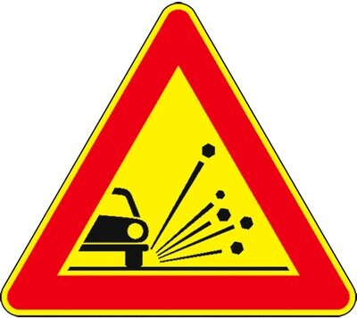 SEGNALE CANTIERE FIG. 390 &#39;MATERIALE INSTABILE SULLA STRADA&#39; 90 cm