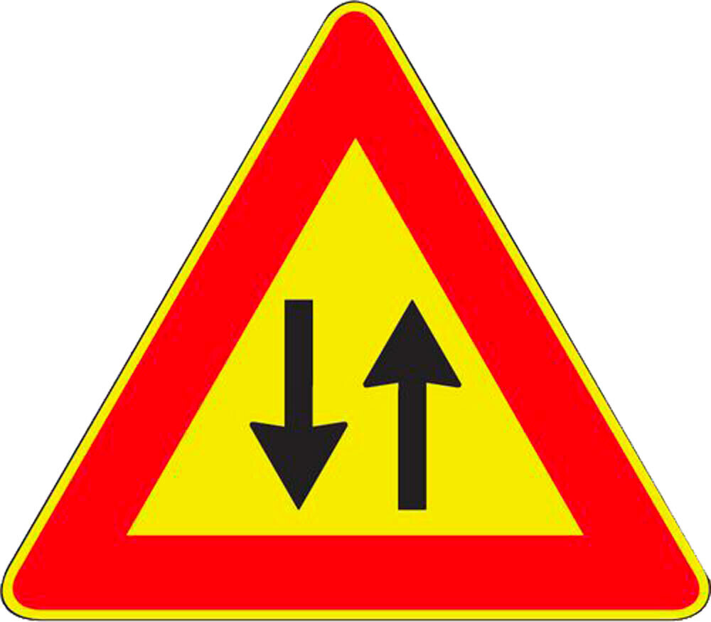 SEGNALE CANTIERE FIG. 387 &#39;DOPPIO SENSO DI CIRCOLAZIONE&#39; 90 cm