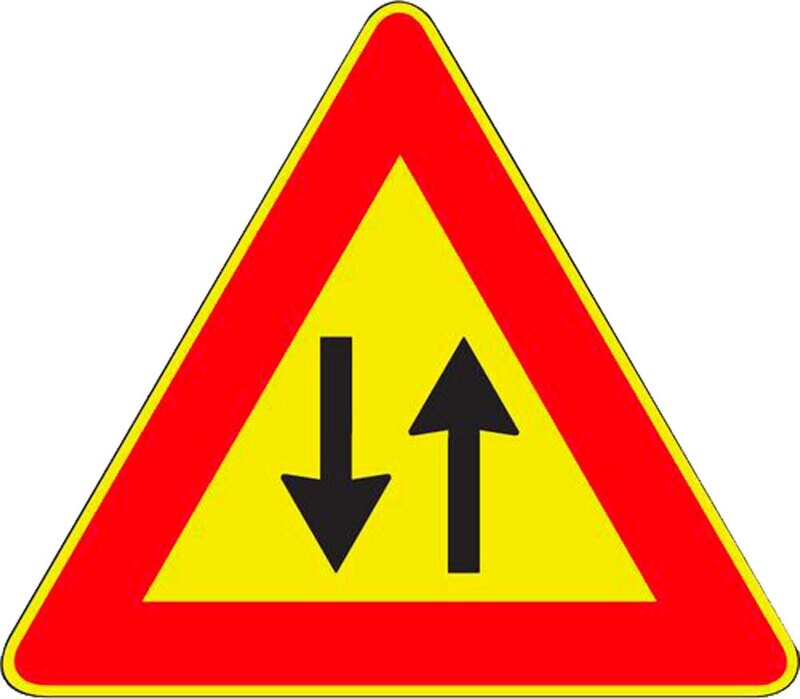 SEGNALE CANTIERE FIG. 387 &#39;DOPPIO SENSO DI CIRCOLAZIONE&#39; 90 cm