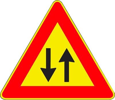 SEGNALE CANTIERE FIG. 387 &#39;DOPPIO SENSO DI CIRCOLAZIONE&#39; 90 cm