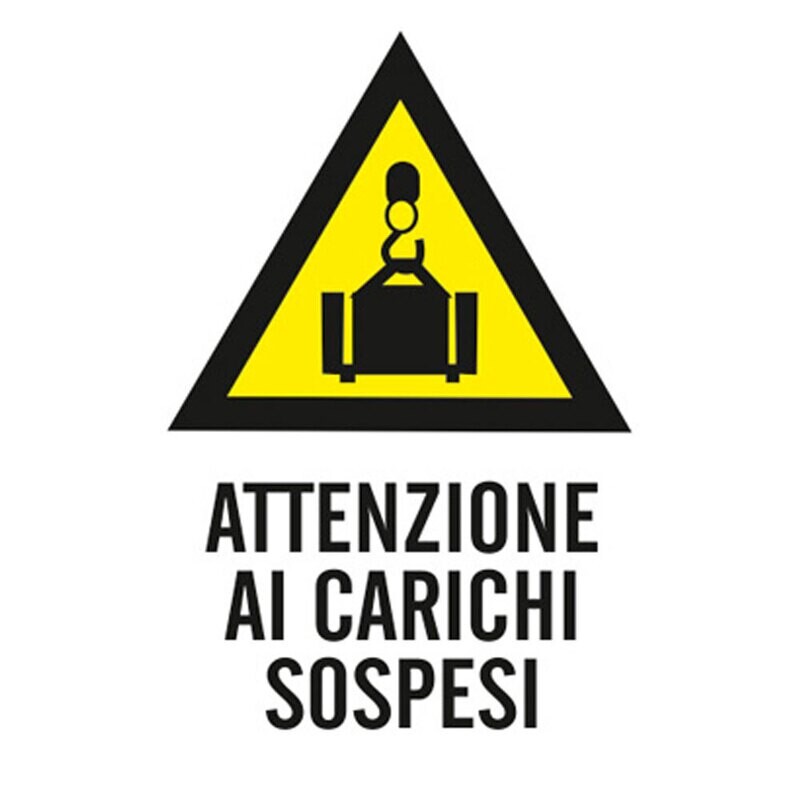 CARTELLO &#39;ATTENZIONE AI CARICHI SOSPESI&#39; - 10 pz