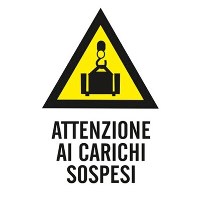 CARTELLO &#39;ATTENZIONE AI CARICHI SOSPESI&#39; - 10 pz