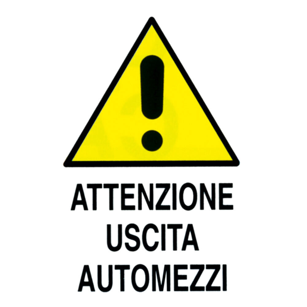 CARTELLO &#39;ATTENZIONE USCITA AUTOMEZZI&#39; 40x60 cm - 10 pz