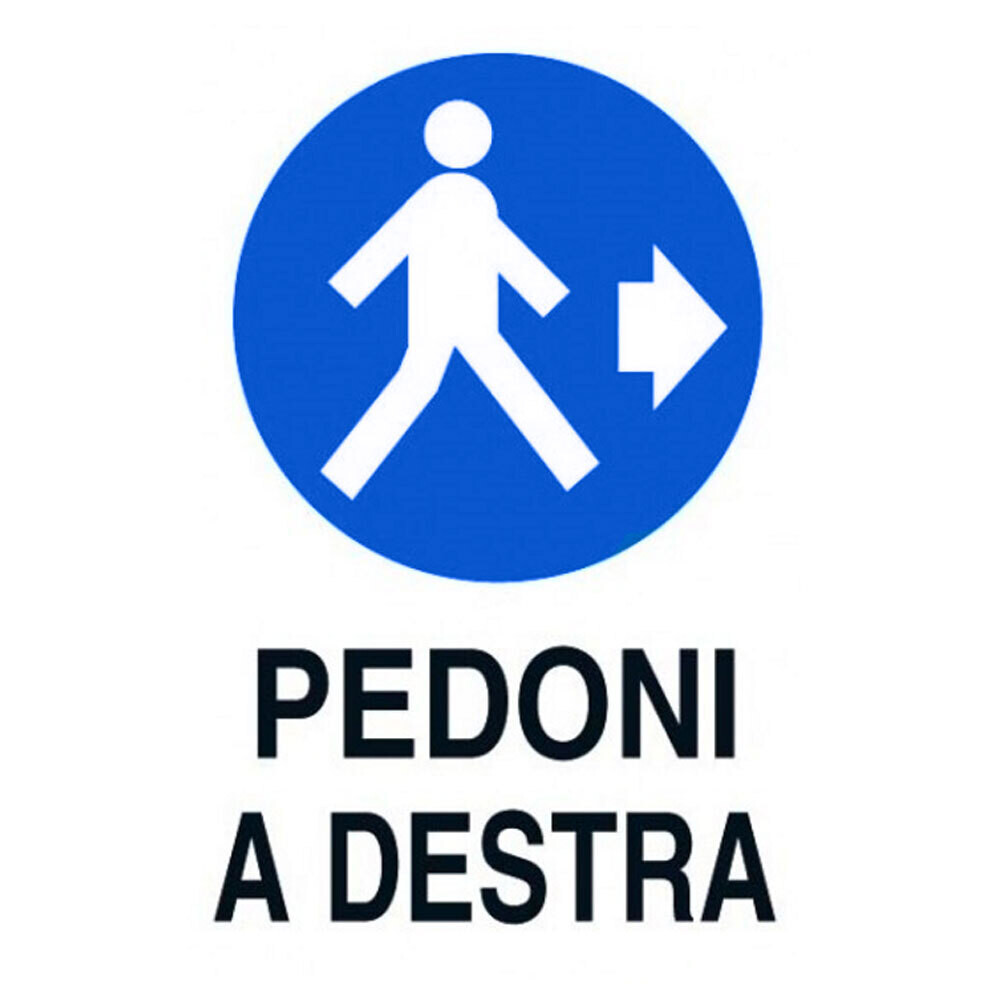 CARTELLO &#39;PEDONI A DESTRA&#39; 40x60 cm - 10 pz
