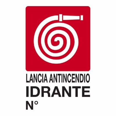 CARTELLO &#39;IDRANTE N°&#39; 20x30 cm - 10 pz