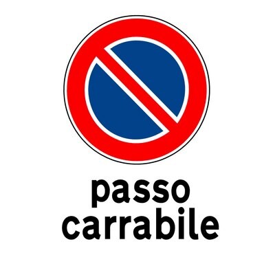 CARTELLO &#39;PASSO CARRABILE&#39; 20x30 cm - 10 pz