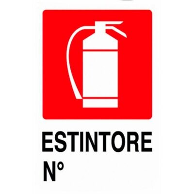 CARTELLO &#39;ESTINTORE N°&#39; 20x30 cm - 10 pz