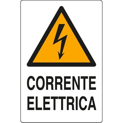 CARTELLO &#39;CORRENTE ELETTRICA&#39; 20x30 cm - 10 pz