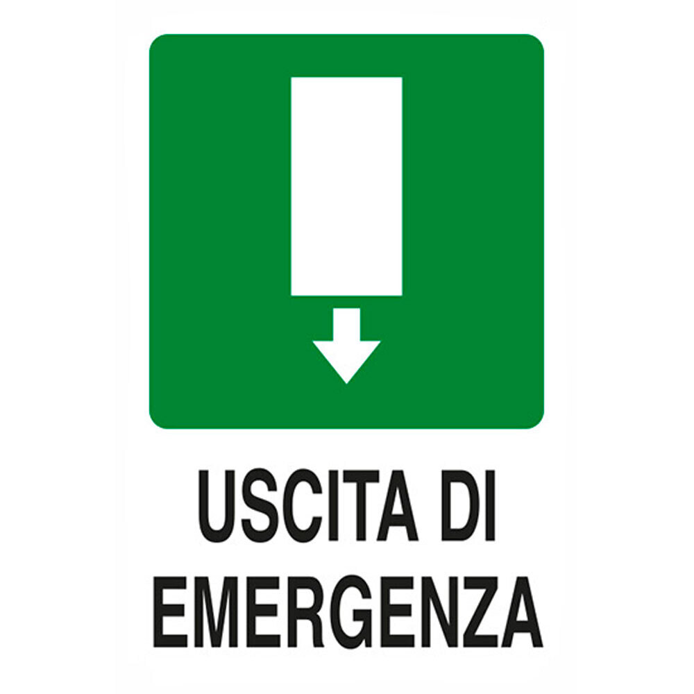 CARTELLO &#39;USCITA DI EMERGENZA&#39; 20x30 cm - 10 pz