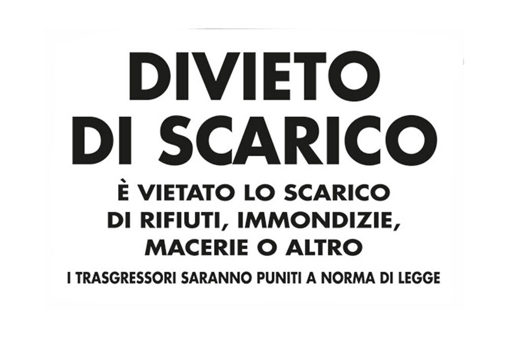 CARTELLO &#39;DIVIETO DI SCARICO&#39; 20x30 cm - 10 pz