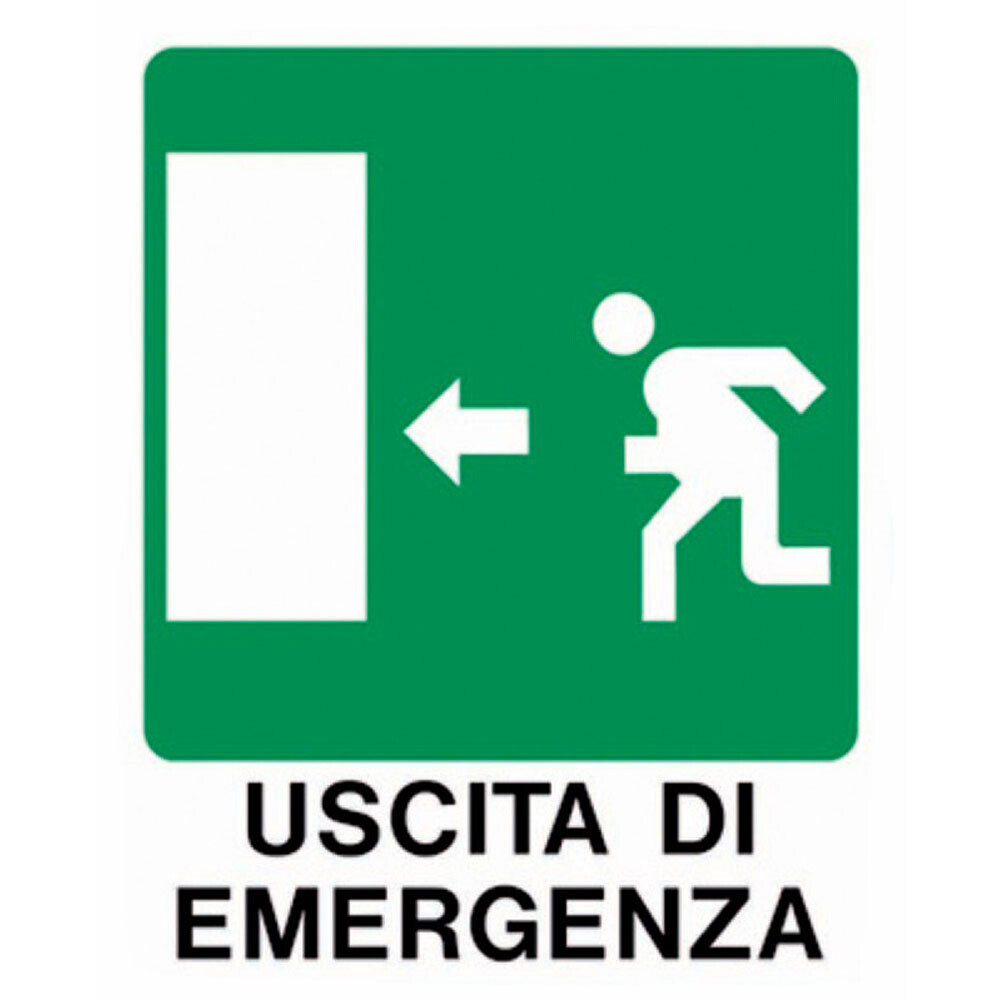 CARTELLO &#39;USCITA DI EMERGENZA SX&#39; 20x30 cm - 10 pz