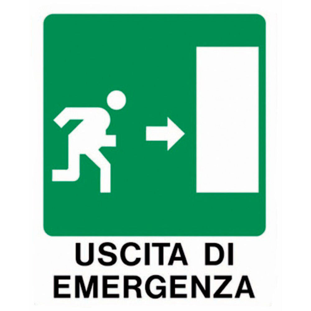 CARTELLO &#39;USCITA DI EMERGENZA DX&#39; 20x30 cm - 10 pz