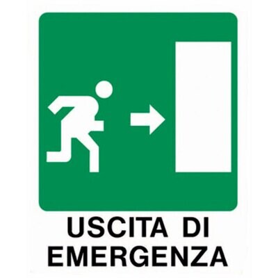 CARTELLO &#39;USCITA DI EMERGENZA DX&#39; 20x30 cm - 10 pz