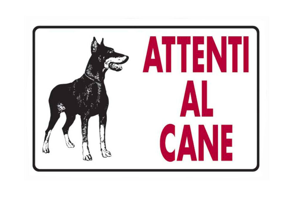 CARTELLO &#39;ATTENTI AL CANE&#39; 20x30 cm - 10 pz