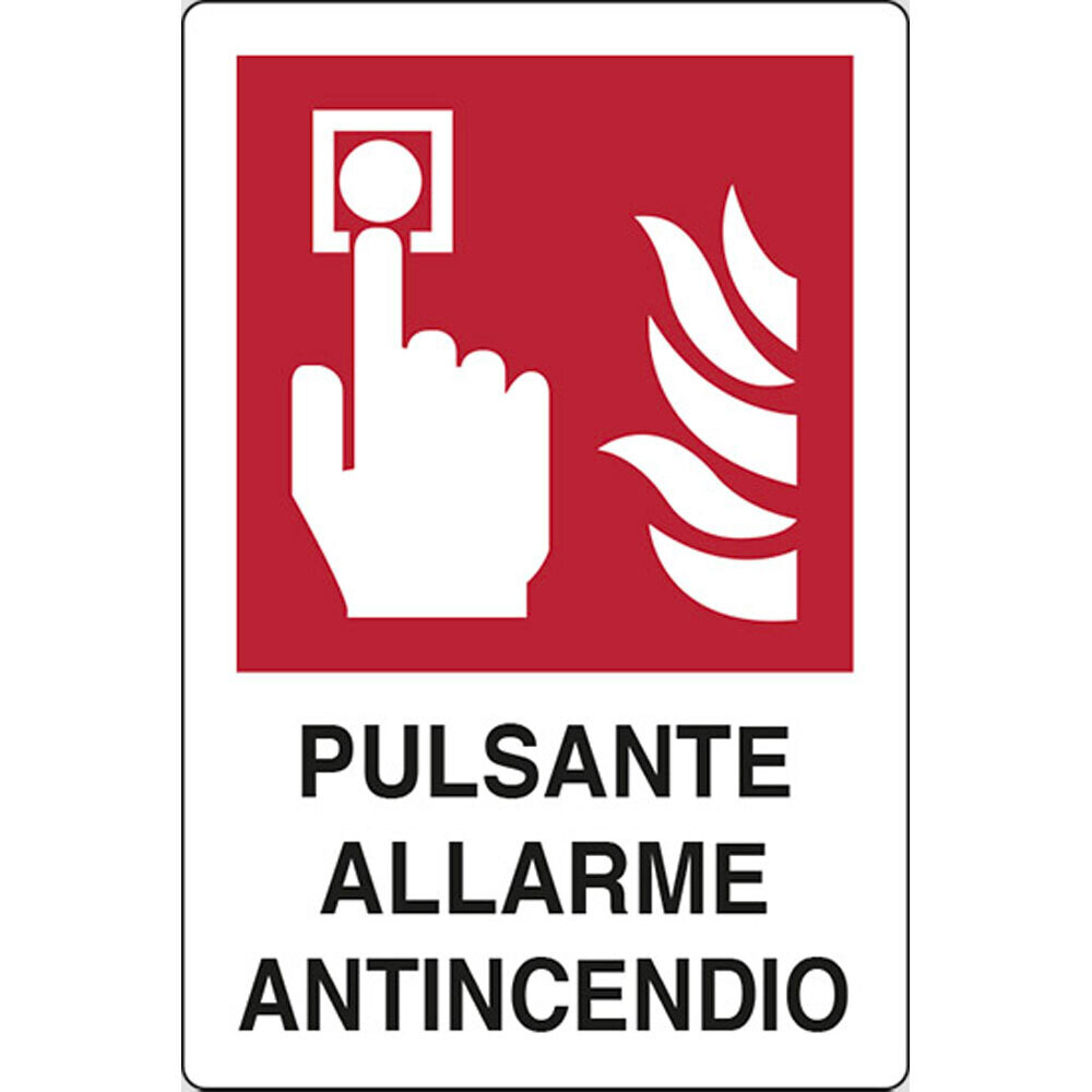 CARTELLO &#39;PULSANTE ALLARME ANTINCENDIO&#39; 20x30 cm - 10 pz
