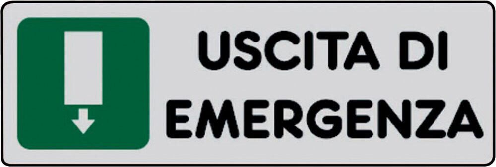 ETICHETTA &#39;USCITA DI EMERGENZA&#39; 15x15 cm - 10 pz