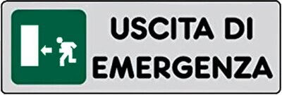 ETICHETTA &#39;USCITA DI EMERGENZA SX&#39; 15x15 cm - 10 pz