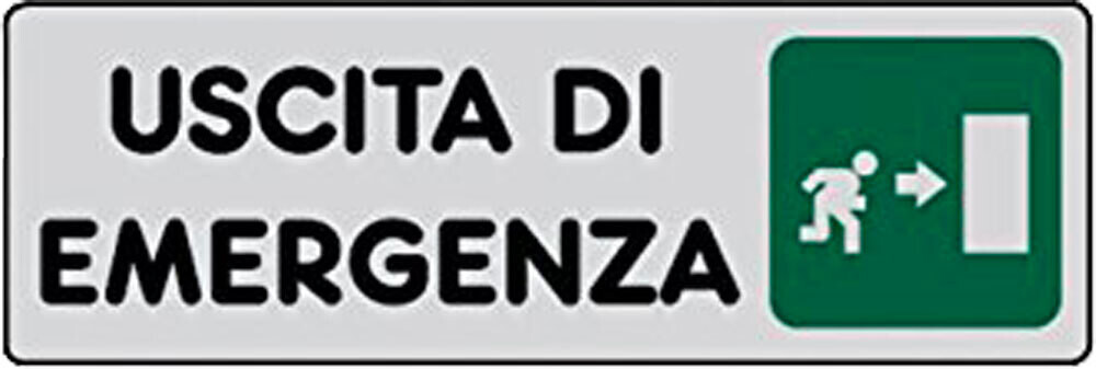 ETICHETTA &#39;USCITA DI EMERGENZA DX&#39; 15x15 cm - 10 pz