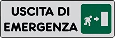ETICHETTA &#39;USCITA DI EMERGENZA DX&#39; 15x15 cm - 10 pz