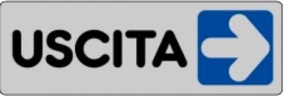 ETICHETTA &#39;USCITA DX&#39; 15x5 cm - 10 pz