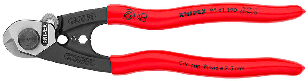 Cesoia per funi, cavi e trefoli KNIPEX 190 mm