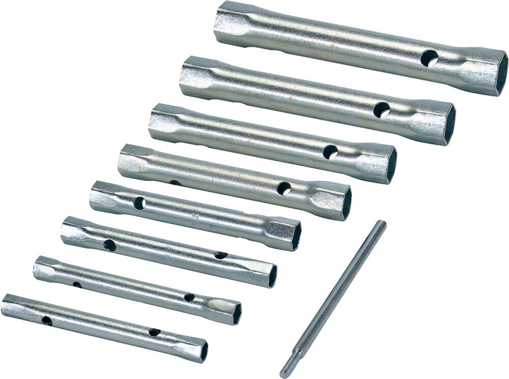 Serie chiavi a tubo doppia 6 pezzi - mm 8x9  - 16-17